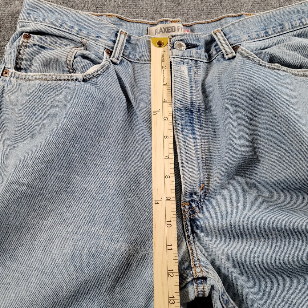Levis 550 Jeans Mens (Label 38x36) Relaxed Fit Tapered Hipster Black Batwing Tag - Picture 5 of 10